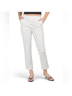Rachel Zoe / Tennis Racket Design Skinny Leg Pants / White